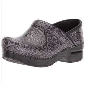 dansko grey tooled patent